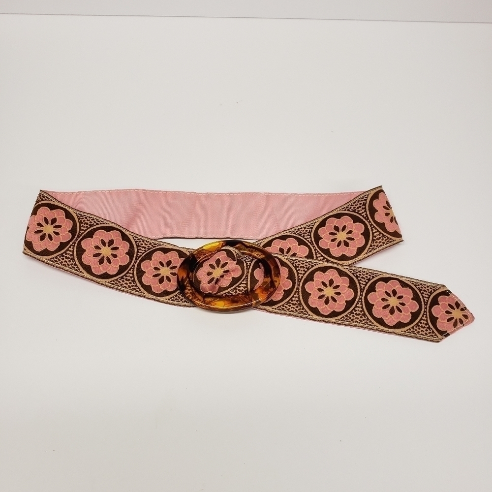 Vintage Floral Brocade Fabric Belt